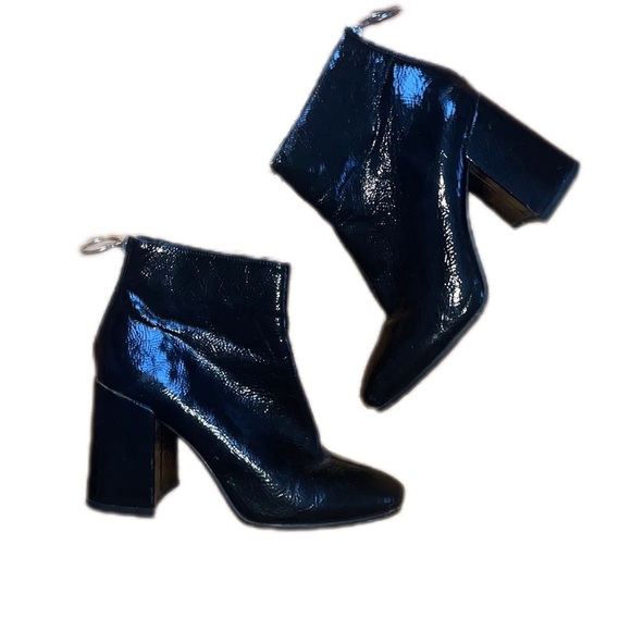 Forever 21 Patent Leather Chunky Booties - Picture 5 of 6